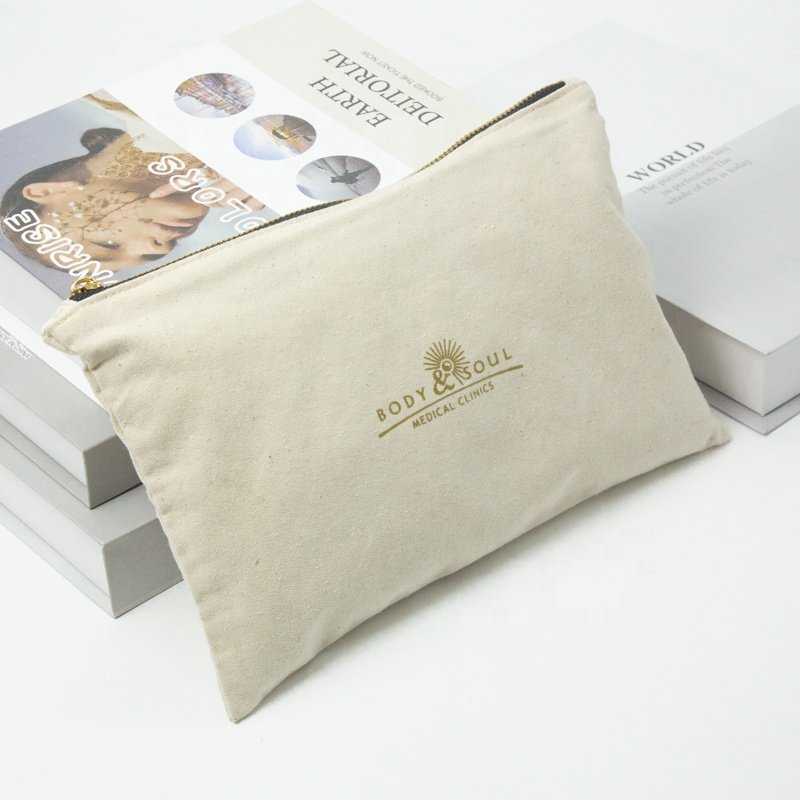 Wholesale Thick Canvas Fabric Cotton Zipper Pouch From China Bags Supplier