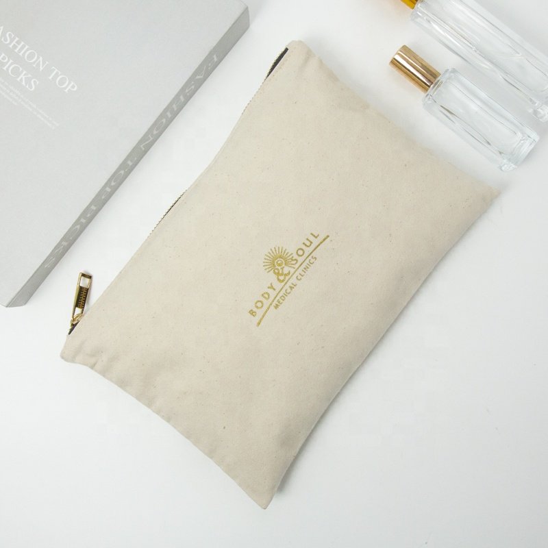Wholesale Thick Canvas Fabric Cotton Zipper Pouch From China Bags Supplier