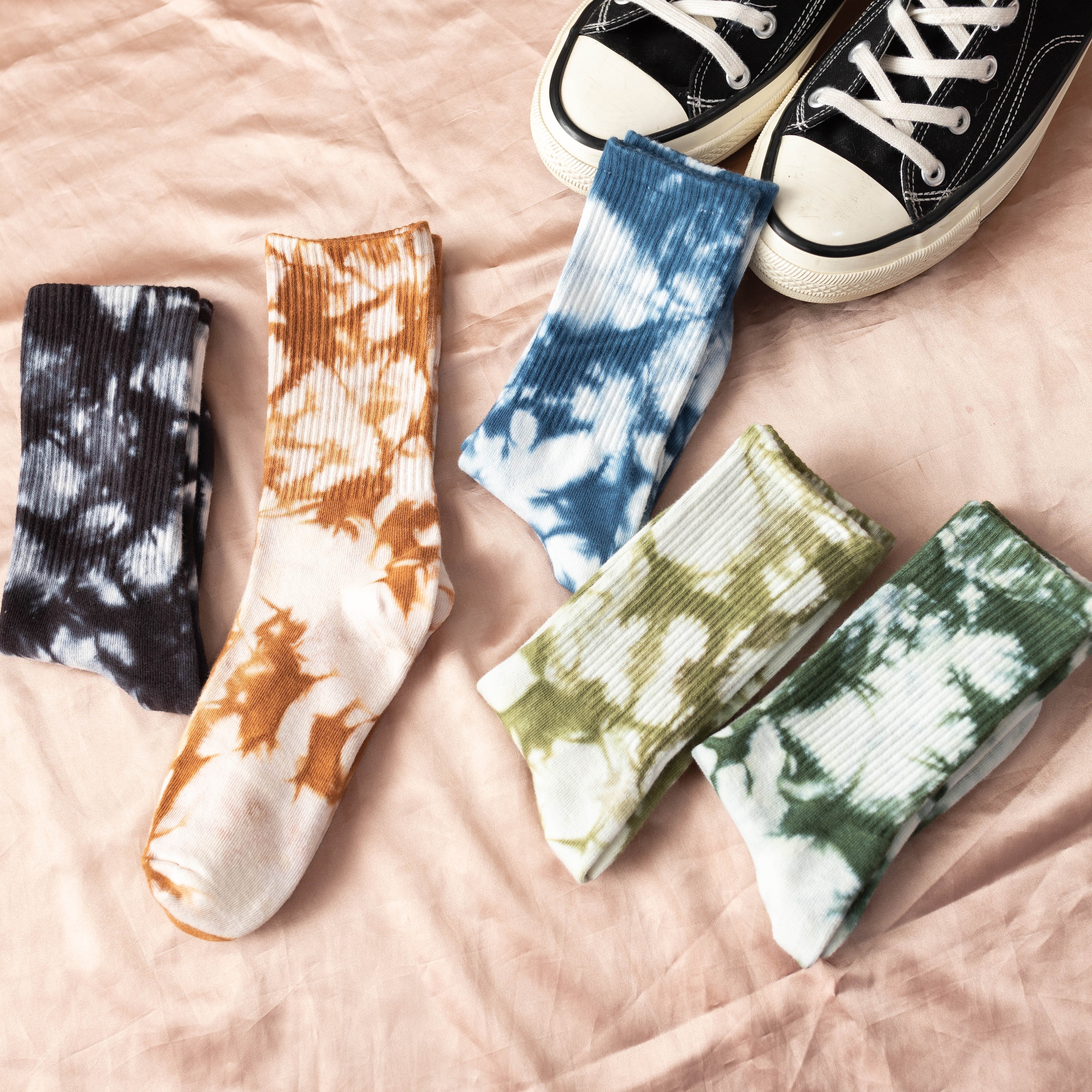 Tie Dye Socks Unisex Street Basketball Skateboard Socks Fashion Funny Breathable Tube Crew Socks