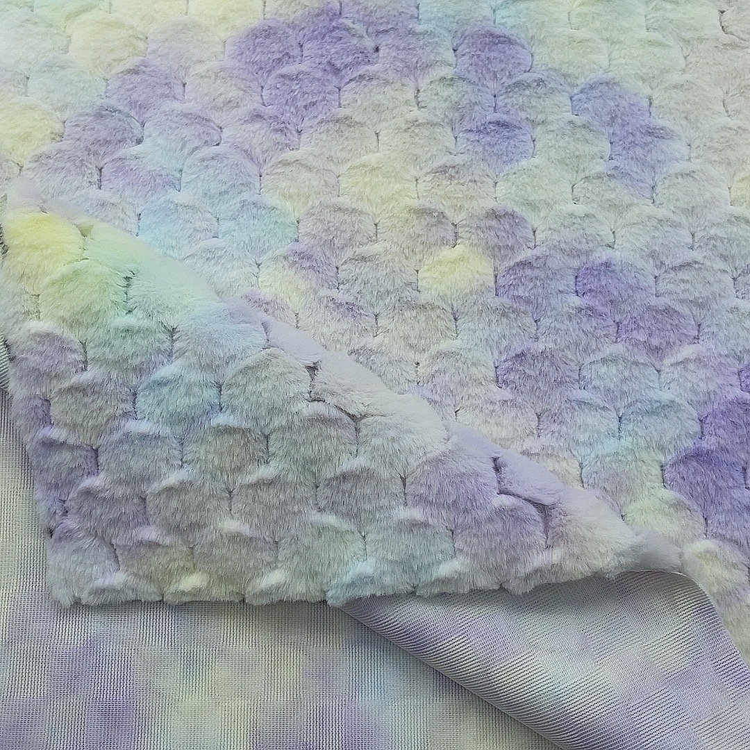 Wholesale Toy Minky dots Tie Dyed Supersoft Plush Fleece Fabric for toys for slippers