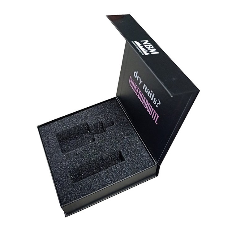 Wholesale Magnetic Cosmetic Perfume Foldable Packaging Box Luxury Black Custom Magnetic Gift Boxes with Ribbon Closure
