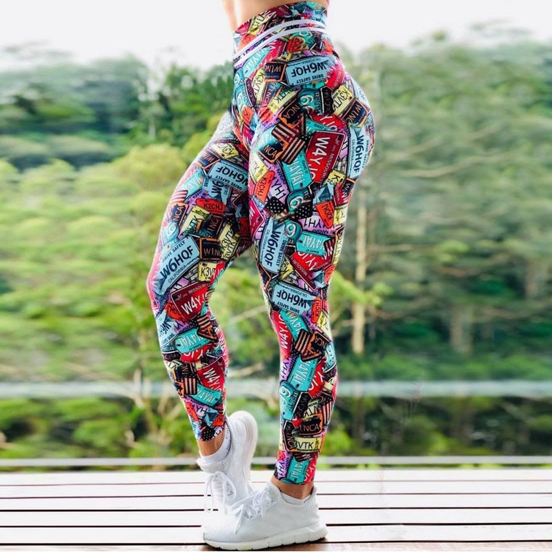 Wholesale Tie Dye Printed Active Legging High Waist Workout Yoga Pants Leggings For Women