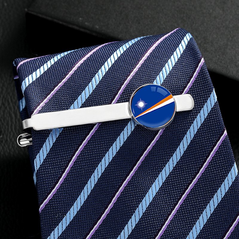 60 Models Marshall Island Flag Map Tie Clip Lapel Pin Ring Brooch Cuff Link Necklace Bracelet Earrings Key Chain Jewelry Set