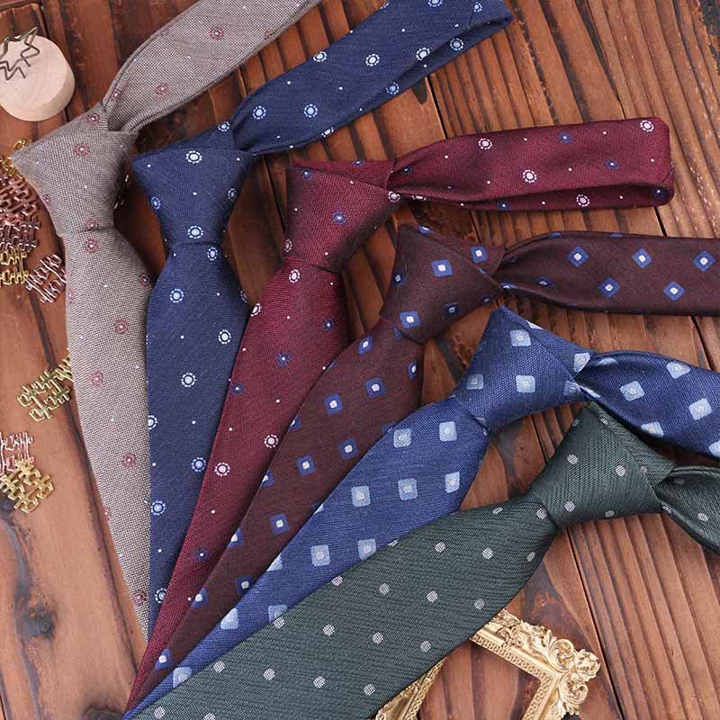 Wholesale Men Business Formal Wear Suits Accessory Tie Male Fashion Casual Polyester Fabric 7cm Necktie