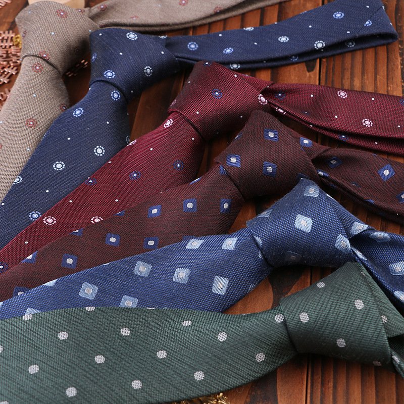 Wholesale Men Business Formal Wear Suits Accessory Tie Male Fashion Casual Polyester Fabric 7cm Necktie