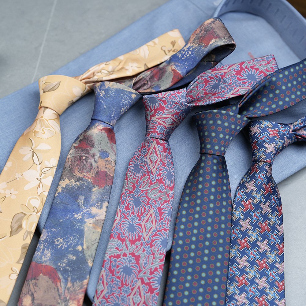 Wholesale Men Business Formal Wear Suits Accessory Tie Male Fashion Casual Polyester Fabric 7cm Necktie