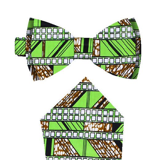 African print business suit cotton kente neck bow tie and pocket square gift box set with high quality