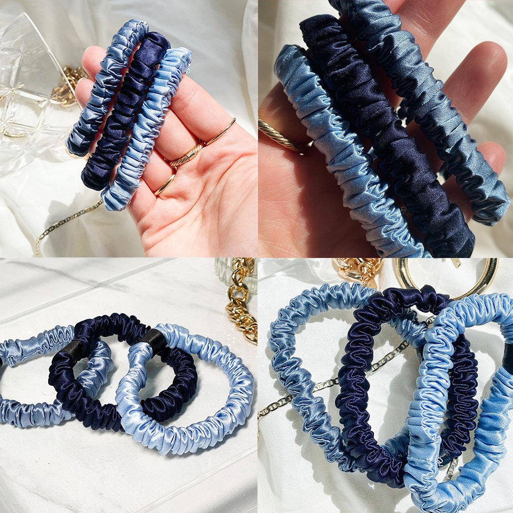 new arrival Pure Silk 16mm 1cm small scrunchies Factory Price Fashionable scrunchies hair ties silk