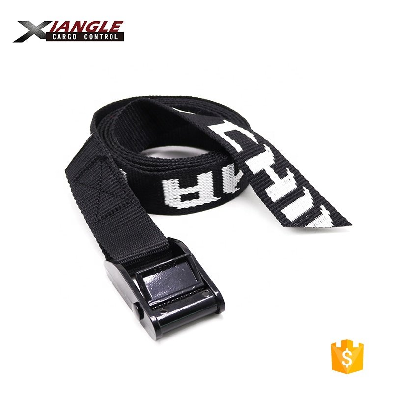Hot sell 1 inch polyester 25mm cam buckle straps tie down strap custom belt buckle logo 350kgs straps