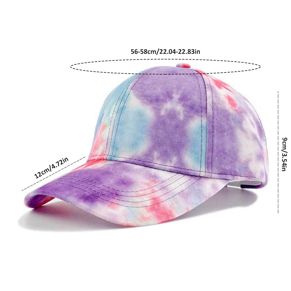 Wholesale Polyester Printed Tie Dyed Baseball Cap Hip Hop Color Block Graffiti Men/ Women's Gradient Sunshade Hat