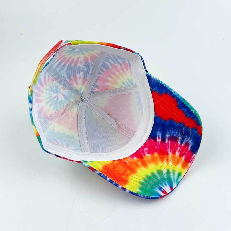 Wholesale Polyester Printed Tie Dyed Baseball Cap Hip Hop Color Block Graffiti Men/ Women's Gradient Sunshade Hat