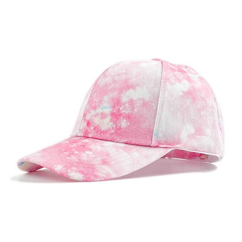Wholesale Polyester Printed Tie Dyed Baseball Cap Hip Hop Color Block Graffiti Men/ Women's Gradient Sunshade Hat