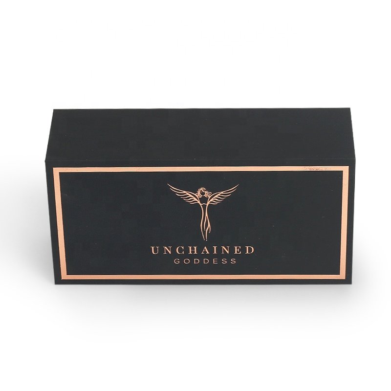 Customized Satin Lined Insert Rigid Cardboard Paper Box Printed Brand Logotype Black Magnetic Box Packaging for Gift