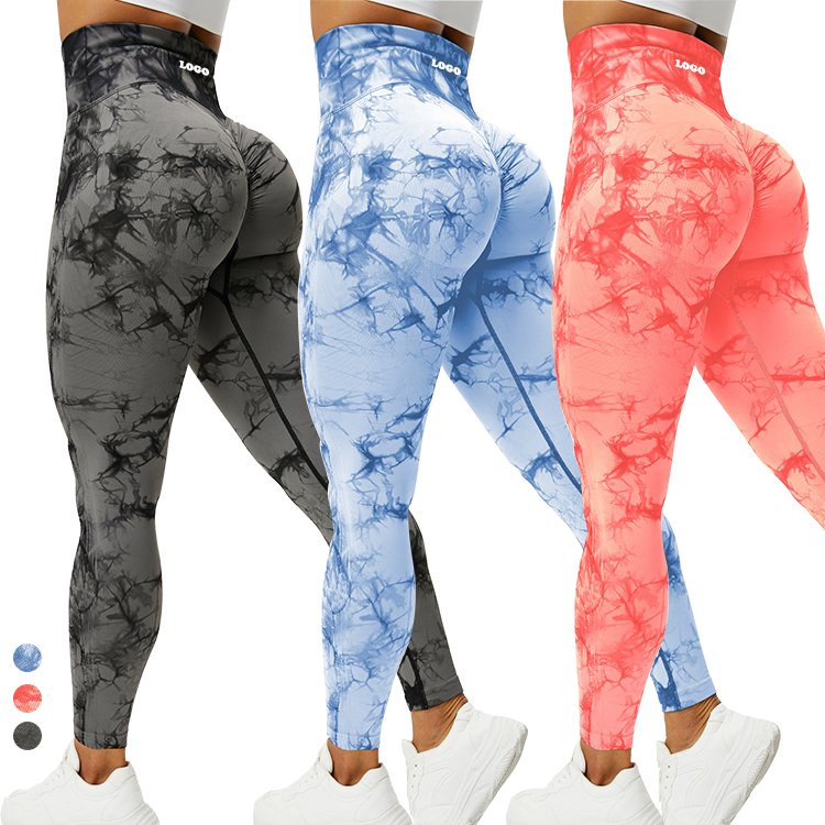 tights woman tummy control scrunch sport fitness gym leggings for women breathable yoga pants tie dye leggings