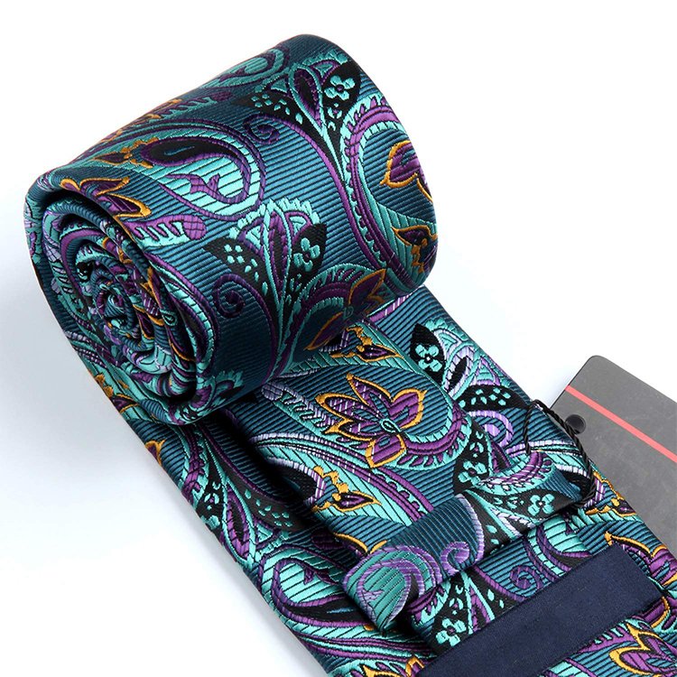 Personal Tie for Man Handkerchief Wedding Party Necktie & Pocket Square Set Silk Ties