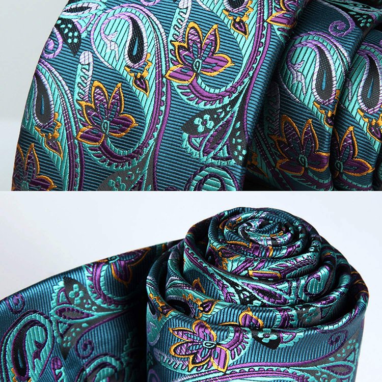 Personal Tie for Man Handkerchief Wedding Party Necktie & Pocket Square Set Silk Ties