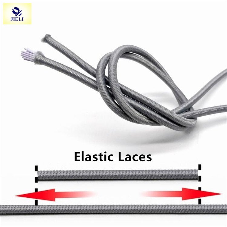 Jieli round elastic shoelaces no tie shoe laces with Replacement Capsule Locks wholesale