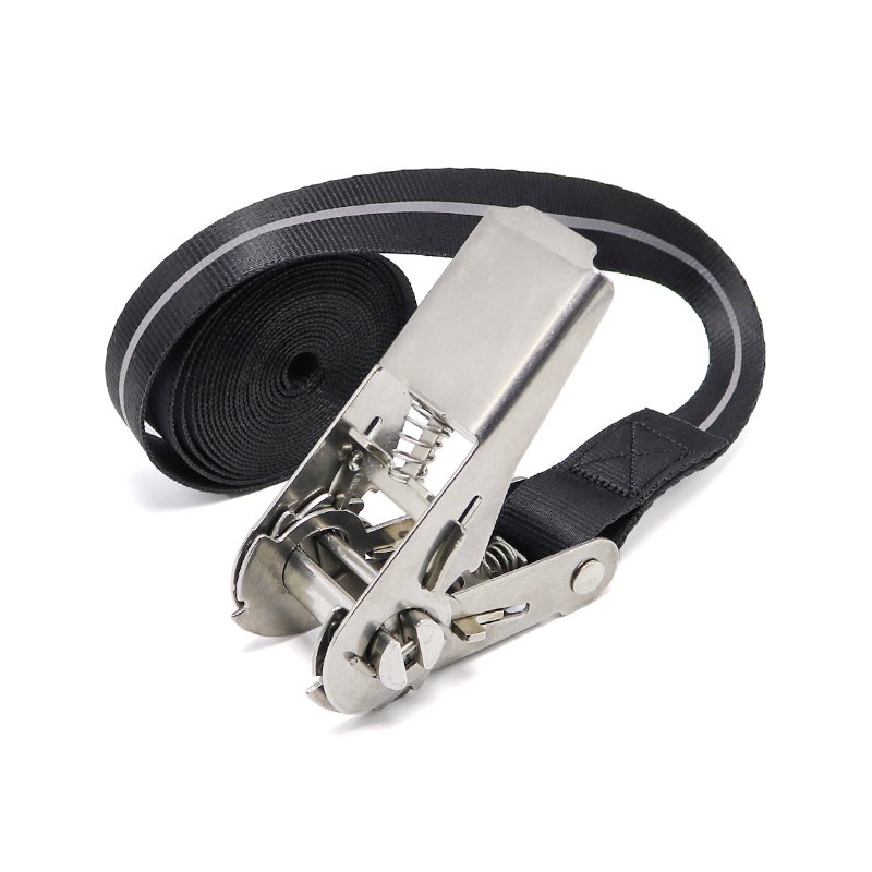 1 Inch 1800Lbs Reflective Strap Lashing Belt Ratchet Tie Down Cargo Tensioner