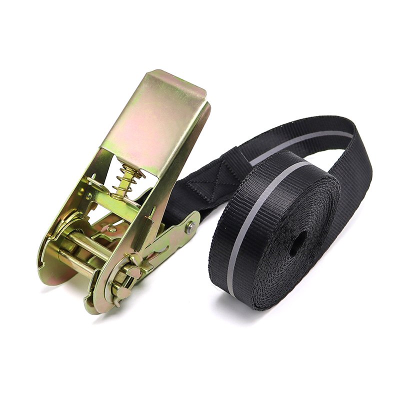 1 Inch 1800Lbs Reflective Strap Lashing Belt Ratchet Tie Down Cargo Tensioner