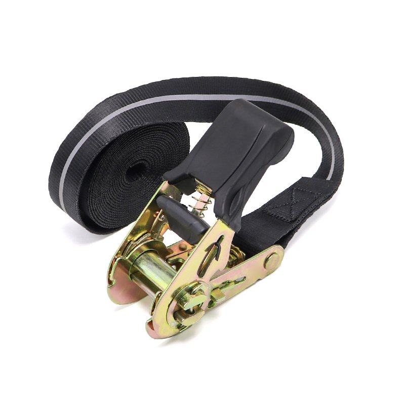 1 Inch 1800Lbs Reflective Strap Lashing Belt Ratchet Tie Down Cargo Tensioner