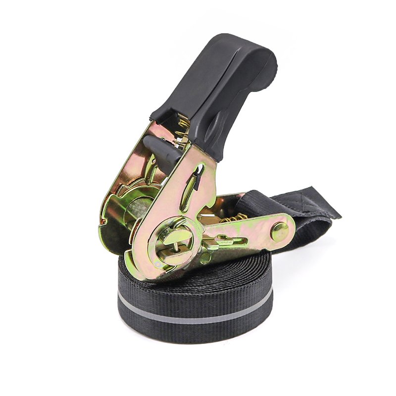 1 Inch 1800Lbs Reflective Strap Lashing Belt Ratchet Tie Down Cargo Tensioner