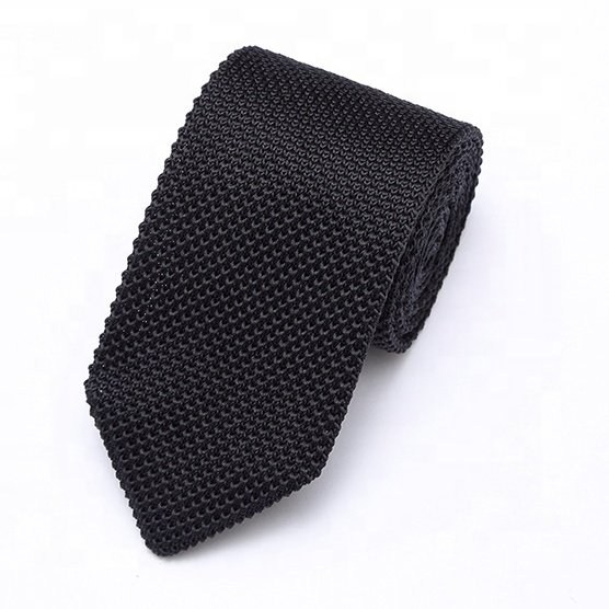 Wholesale China necktie solid knit ties high quality mens knitted neck ties and bow tie