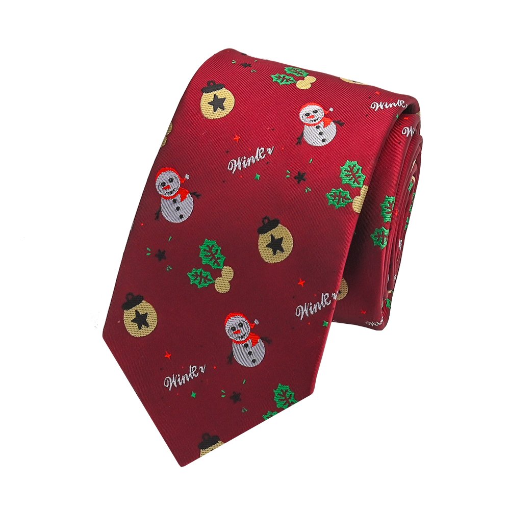 YiLi Polyester Woven Xmas Christmas Mens Cufflinks Set Tie