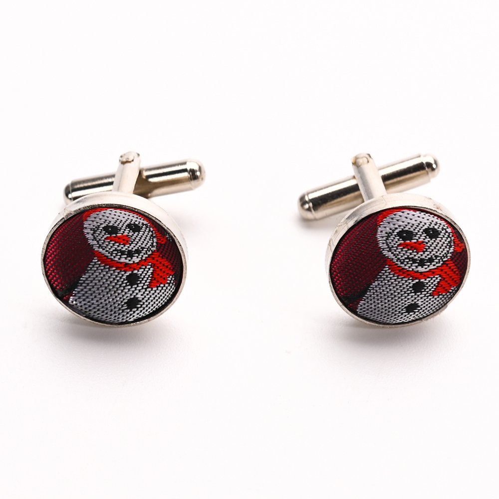 YiLi Polyester Woven Xmas Christmas Mens Cufflinks Set Tie