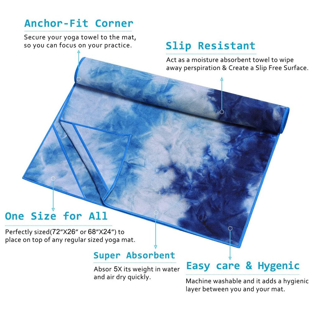 high quality fast drying soft touch rpet recycled microfiber yoga towel silicon dots