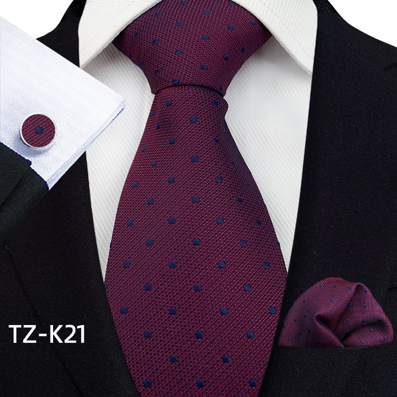 Fashion Men Business Brown Blue Yellow Tie Set Tie And Cufflink Gift Set Silk Necktie With Handkerchief For Men Wedding