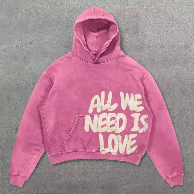 custom logo Manufacturers Cotton French Terry Hooded Streetwear Acid wash Casual Oversize Pullover Graphic printing Puff Hoodies