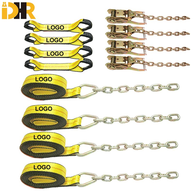 Lashing Straps With Flat Hook 4" Ratchet Strap Ratchet Tie Down Load Strap Cargo Control Truck Accessories