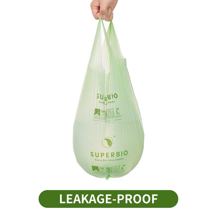 Premium Certified 100% Compostable, Extra Thick, Kitchen Food Scraps & Home Trash Bag 2.6 Gallon Handle-tie bags 100 counts