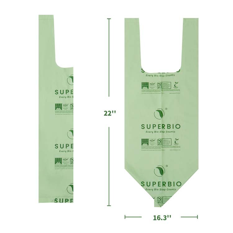 Premium Certified 100% Compostable, Extra Thick, Kitchen Food Scraps & Home Trash Bag 2.6 Gallon Handle-tie bags 100 counts