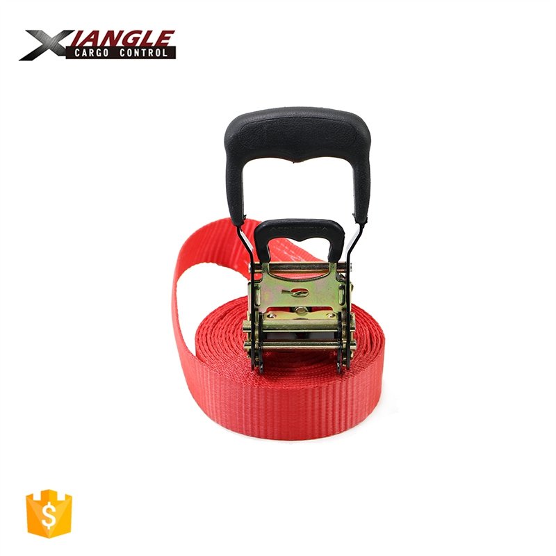 Heavy Duty 1.5" Rubber Coated Ratchet Buckle Handle Cargo Lashing Belt Ratchet Tie Down Straps for Cargo Transportation