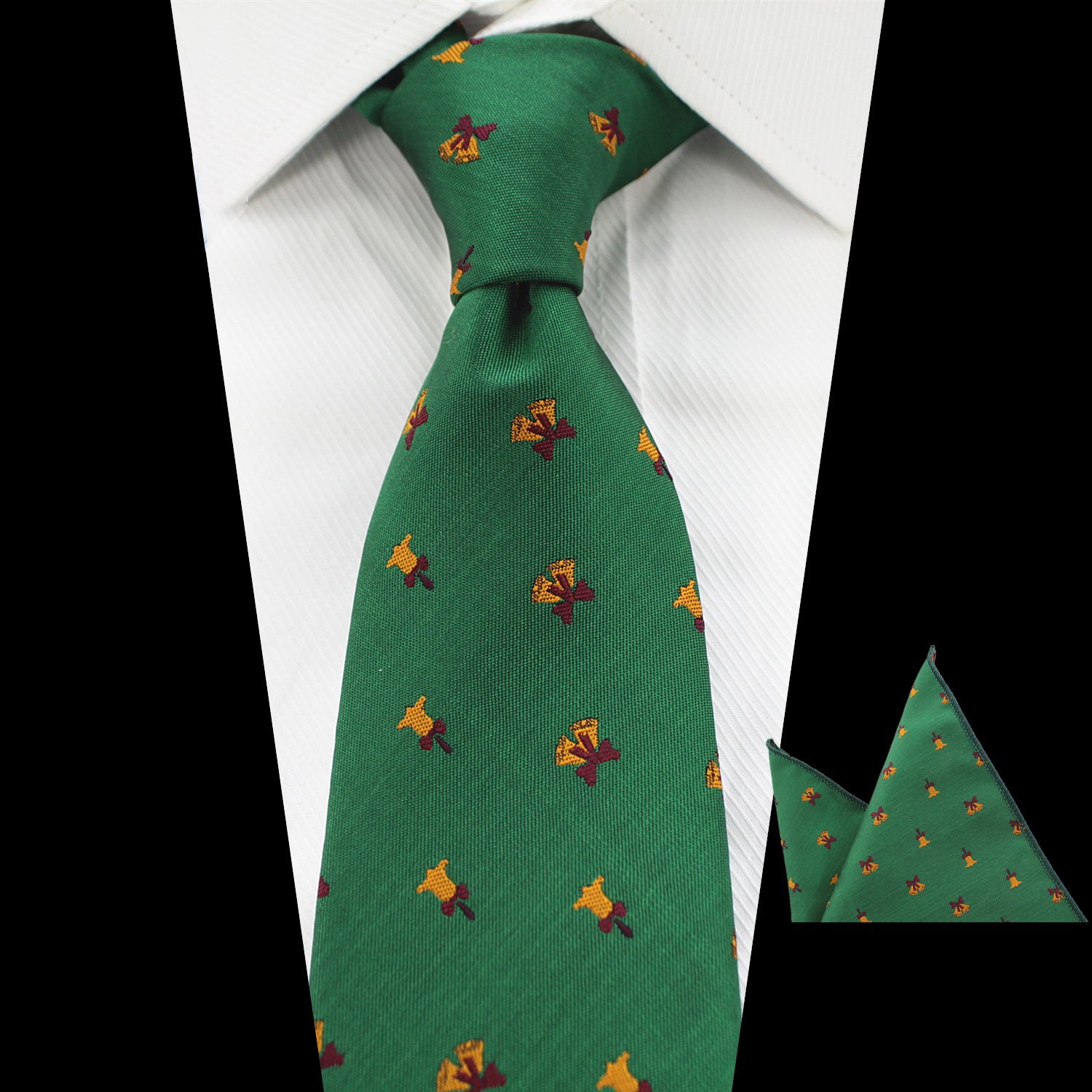 8cm Mens Christmas Tie Set Festival Accessories Christmas Silk Tie for Men Tie Hanky Pocket Square Set