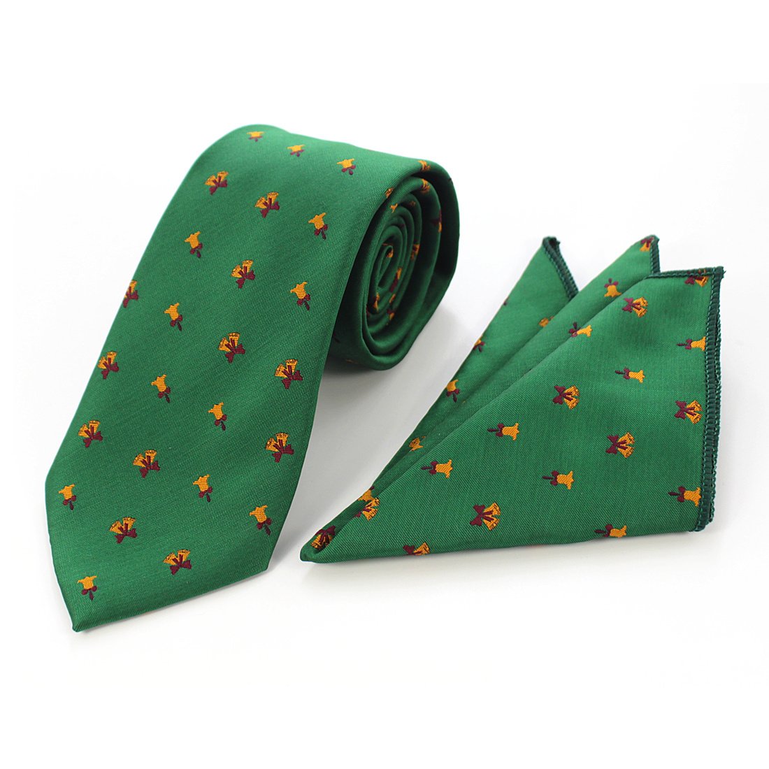 8cm Mens Christmas Tie Set Festival Accessories Christmas Silk Tie for Men Tie Hanky Pocket Square Set