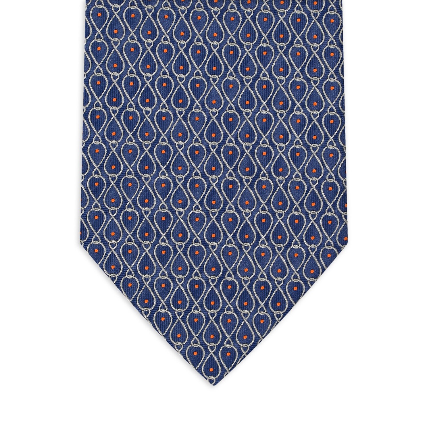 Pisa Blue Jacquard Pattern Italian Silk Tie Distinguished Gentlemen 100% Silk Paisley Floral Dot Prints Make Statement Elegance