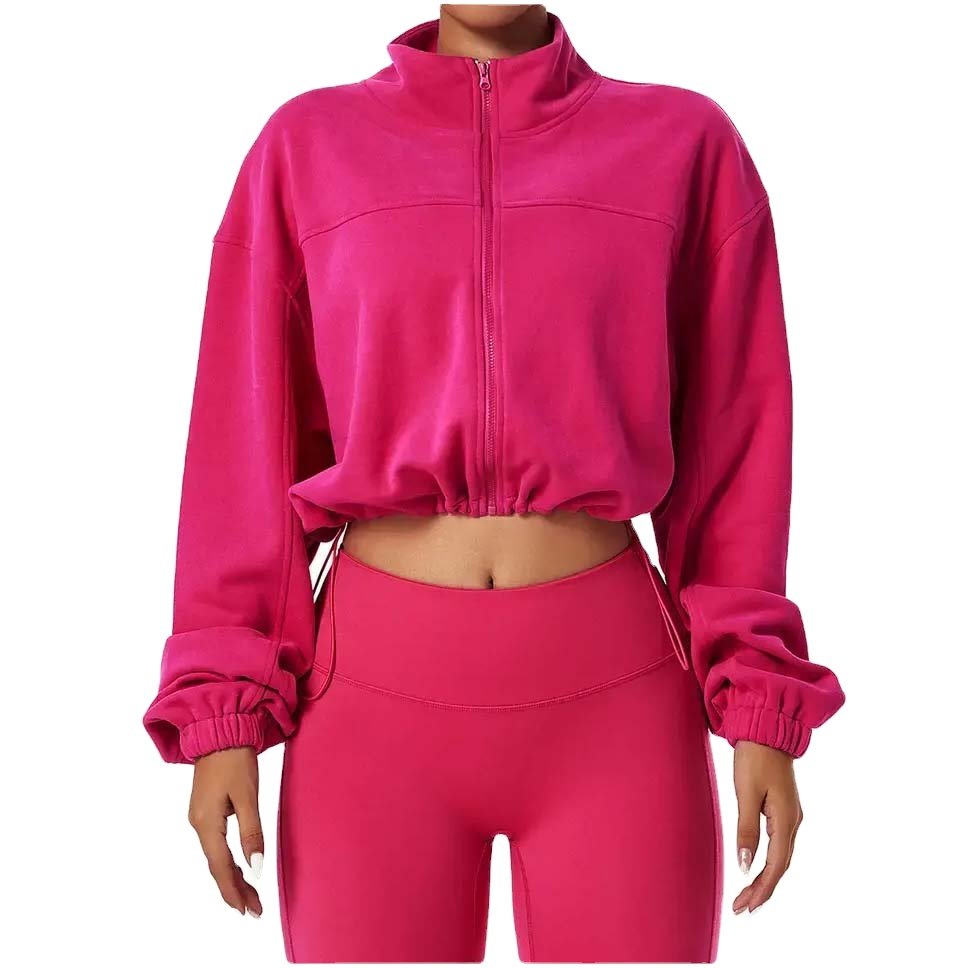 2022 New Arrival Women's Cotton Pullover Crop Top Oversized Plain Crewneck Sweatshirt Summer XL Size Sportswear