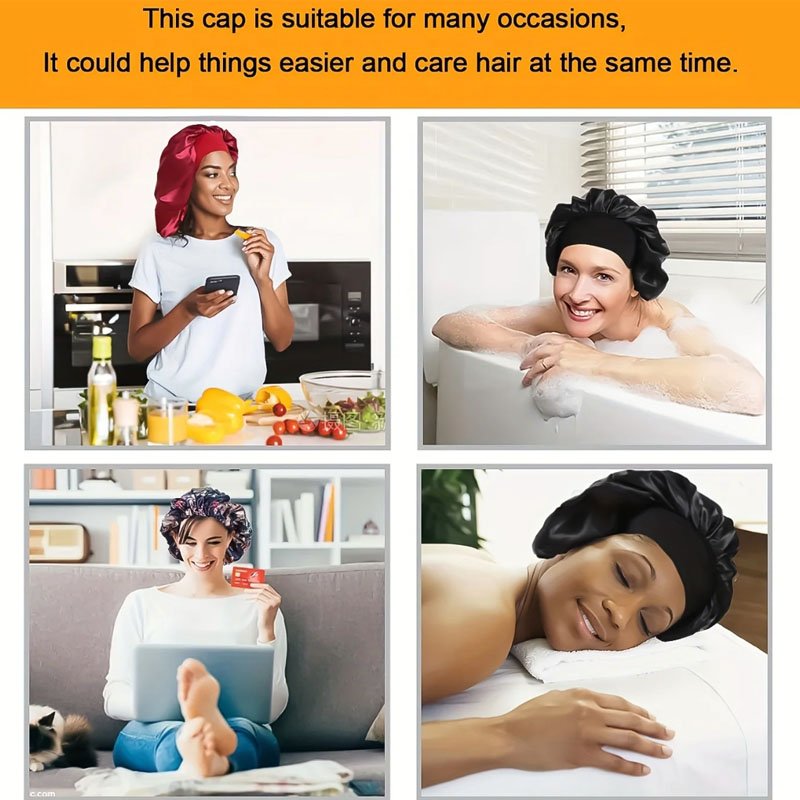 Free Design Satin Braid Long Bonnet Custom Elastic Long Head Tie Silk Hair Bonnet Sleep Bonnets With Logo