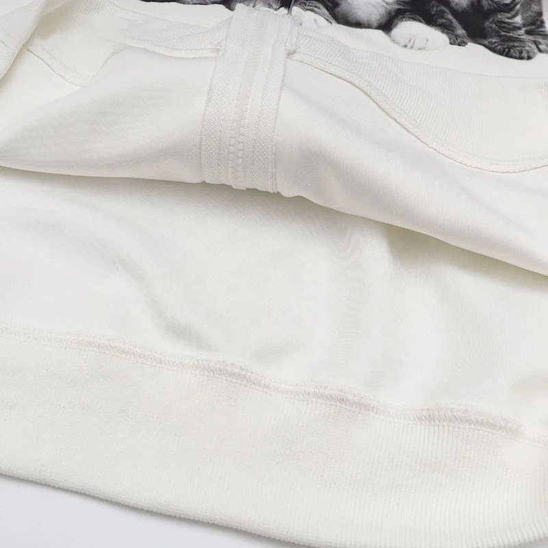 Hot sell custom men's screen printed zip up sweatshirt crop pullover 500 gsm women zip up hoodie