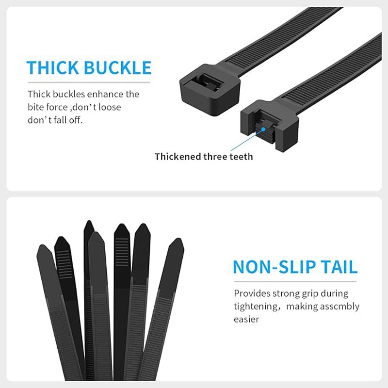 Wholesale Factory Free Sample 100 Pcs Pack Strong Self-Locking Nylon 66 zip tie Cable Tie White Plastic cable ties
