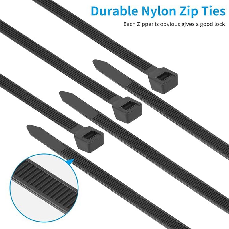 Wholesale Factory Free Sample 100 Pcs Pack Strong Self-Locking Nylon 66 zip tie Cable Tie White Plastic cable ties
