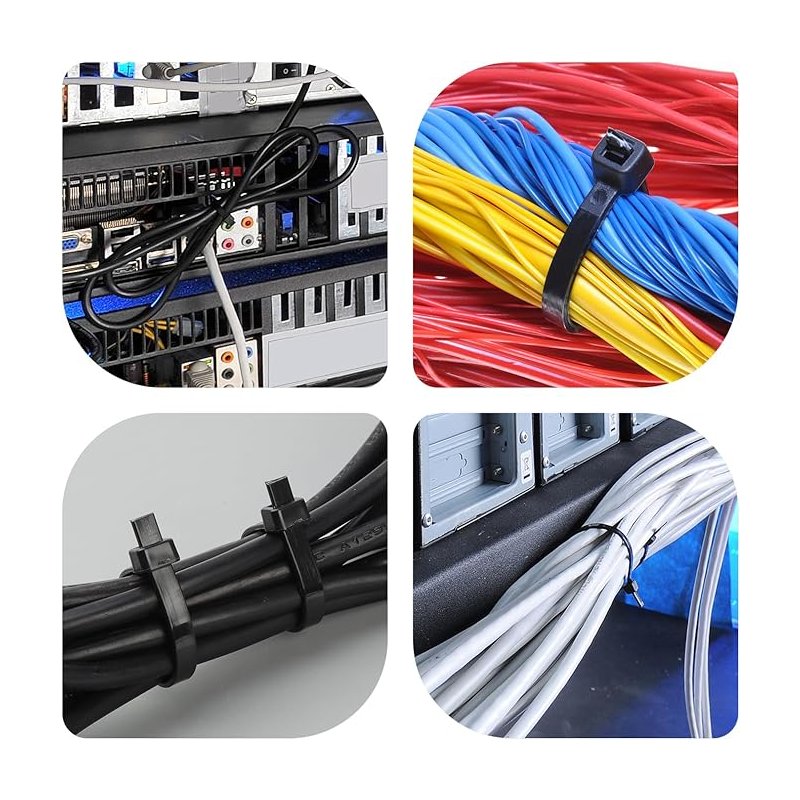 Wholesale Factory Free Sample 100 Pcs Pack Strong Self-Locking Nylon 66 zip tie Cable Tie White Plastic cable ties