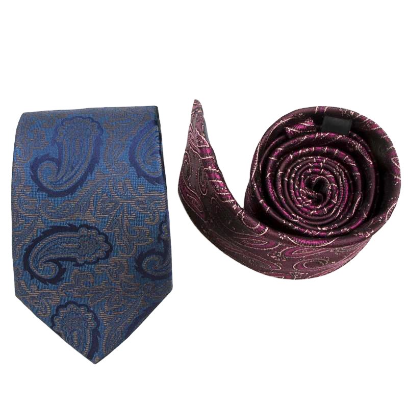 Hamocigia Wholesale Fashion Gravatas Italian Paisley Jacquard Woven Silk Ties for Men