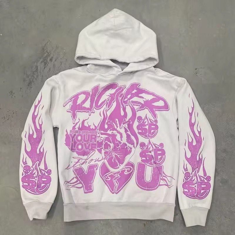 OEM custom logo fashion spray plus size Streetwear Digital printing graphic hoodie heavyweight oversize Hoodie & sweatshirts Men
