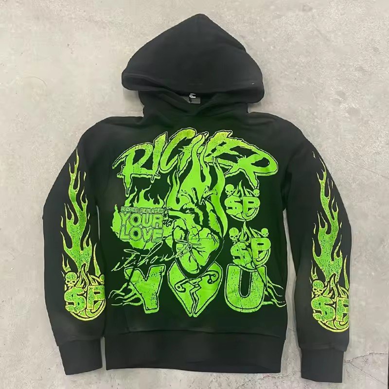OEM custom logo fashion spray plus size Streetwear Digital printing graphic hoodie heavyweight oversize Hoodie & sweatshirts Men
