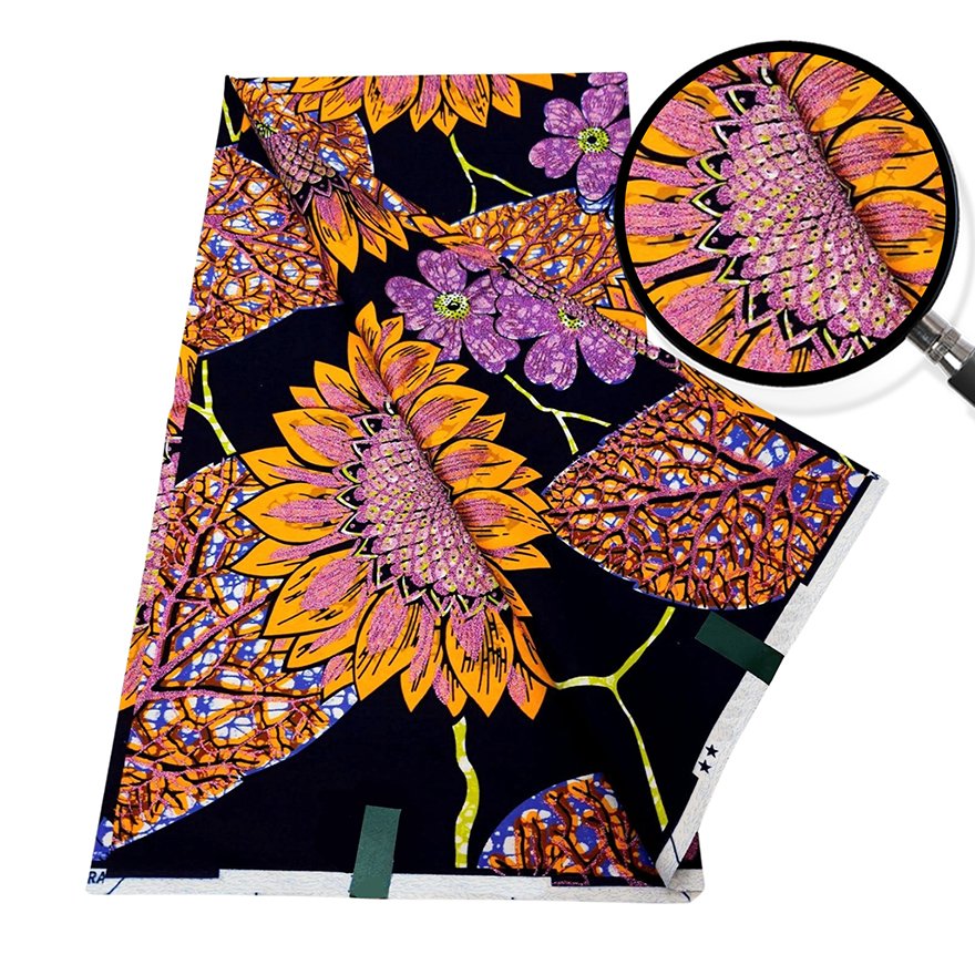 African Batik Fabric Top African Batik Fabric Factory-Made and Exported African Floral Wax Print Ankara Tie-Dye Print Fabric