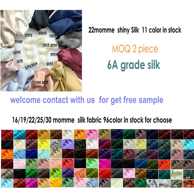 Customized logo newest Silk hair elastics 2.5cm big size Silk Hair Scrunchies Luxury 100% 6 A Silk Scrunchies