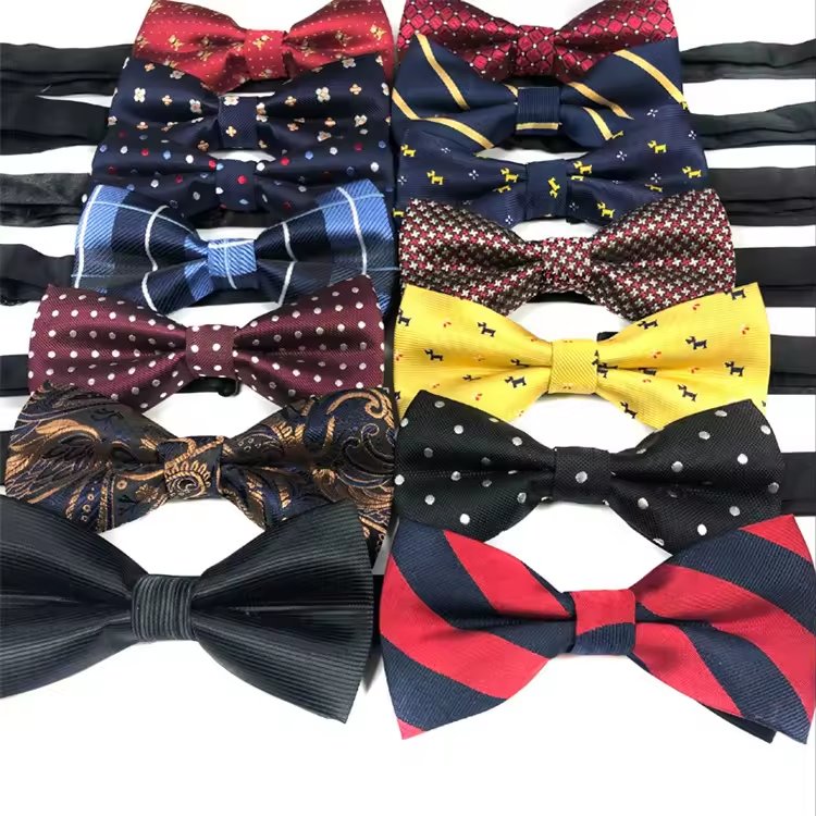 wholesale oem logo custom adjustable pre-tied party wedding tuxedo banquet working men's shirt bow tie bowtie bow ties